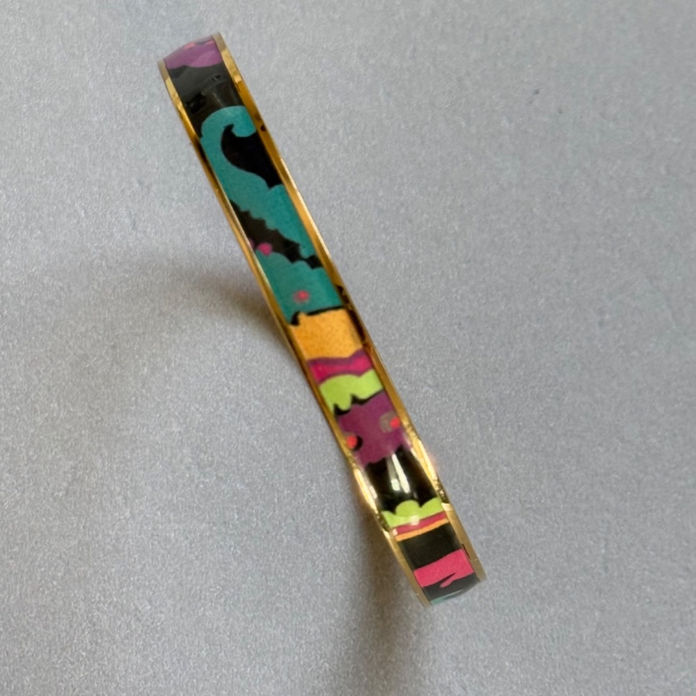 Vintage J. Crew Bracelet Bangle Enamel Pattern Co… - image 3